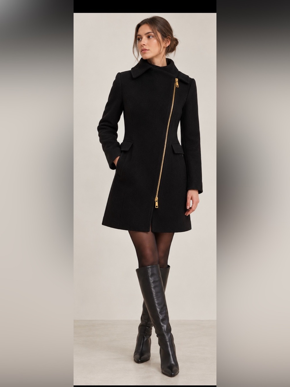 Club Monaco Josette black wool coat